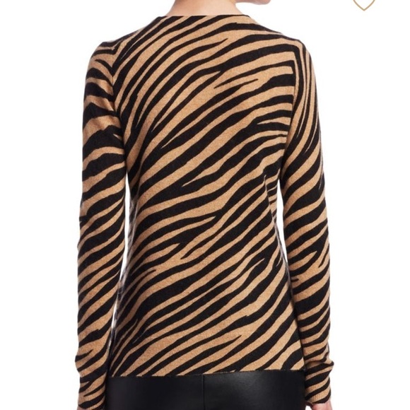 Saks Fifth Avenue Cashmere Animal Print Sweater - Picture 2 of 7